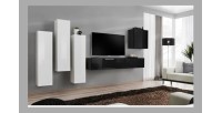 Ensemble de meubles de salon design collection SWITCH III. Coloris blanc et noir brillant.