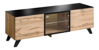 Meuble tv TINO. Idéal pour votre salon. Look tendance type industriel, bois, verre et métal.