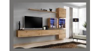 Ensemble meubles salon SWITCH XIX design, coloris chêne Wotan.