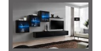 Ensemble meubles de salon SWITCH XX design, coloris noir brillant.