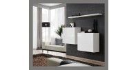 Ensemble meubles de salon SWITCH SBI design, coloris blanc brillant.