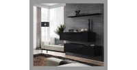 Ensemble meubles de salon SWITCH SBII design, coloris noir brillant.