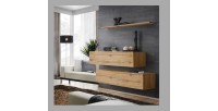 Ensemble meubles de salon SWITCH SBII design, coloris chêne Wotan.