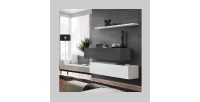 Ensemble meubles de salon SWITCH SBII design, coloris blanc et gris brillant.