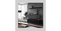 Ensemble meubles de salon SWITCH SBII design, coloris noir et gris brillant.