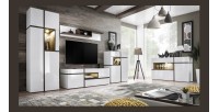 Vaisselier bas, bar CRISS + LED. Vitrine, argentier déco, moderne et design pour votre salon.