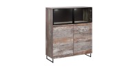 VITRINE basse KAN + LED. Meuble déco type industriel, design pour votre salon.