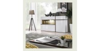 Buffet, bahut modèle CRISS + LED. Enfilade design et moderne pour votre salon ou salle à manger.