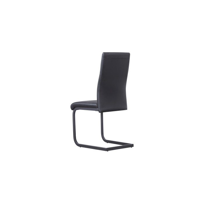 Chaise MAURO design en métal et similicuir coloris noir(lot de 4)