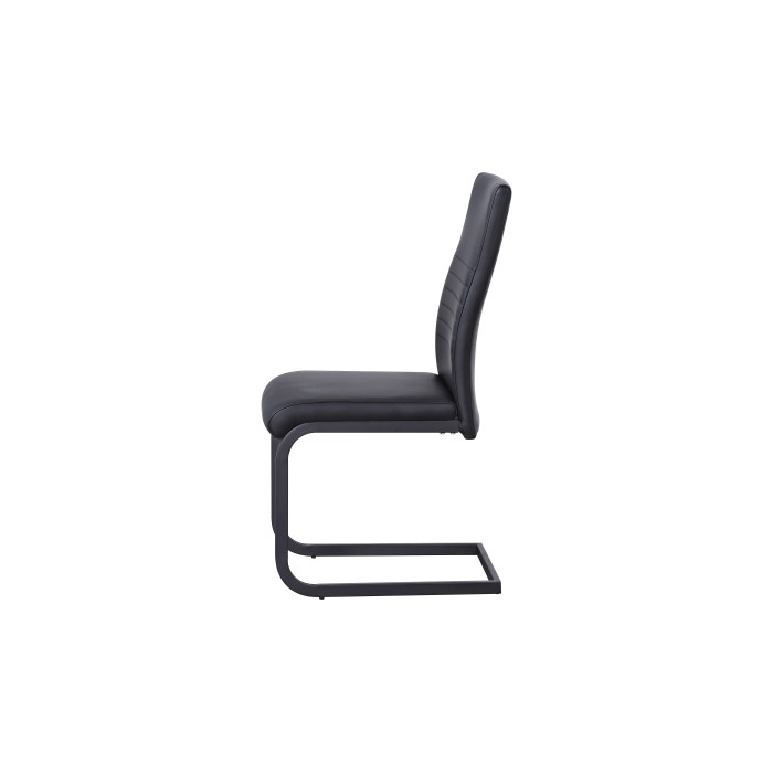 Chaise MAURO design en métal et similicuir coloris noir(lot de 4)