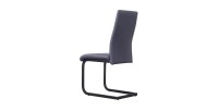Chaise MORO design en métal et similicuir coloris gris (lot de 4)