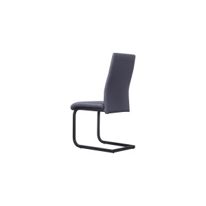 Chaise MORO design en métal et similicuir coloris gris (lot de 4)