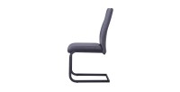 Chaise MORO design en métal et similicuir coloris gris (lot de 4)