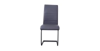 Chaise MORO design en métal et similicuir coloris gris (lot de 4)