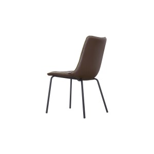 Chaise PAOLO design en acier et similicuir coloris marron (lot de 4)
