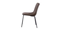 Chaise PAOLO design en acier et similicuir coloris marron (lot de 4)