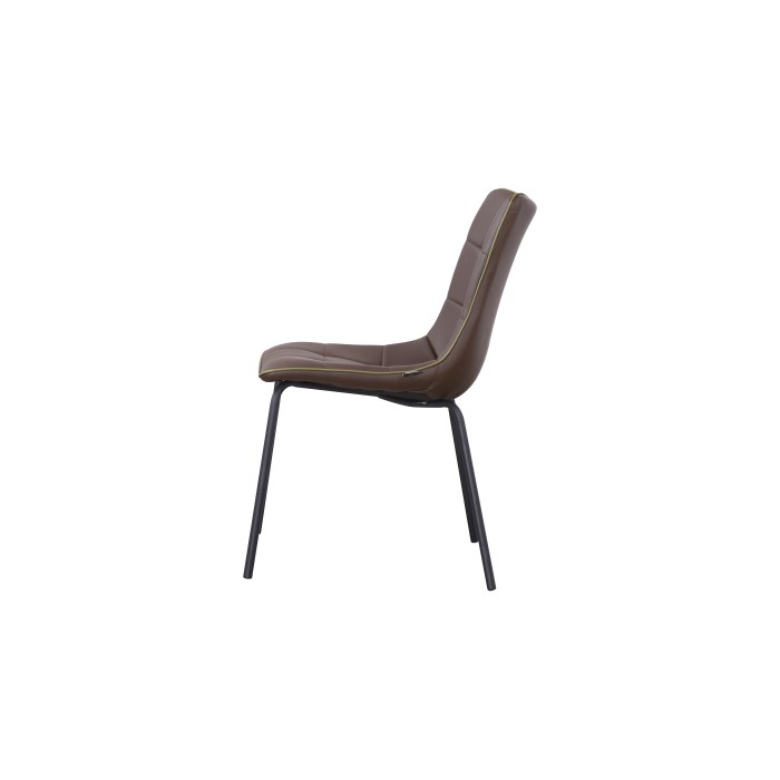 Chaise PAOLO design en acier et similicuir coloris marron (lot de 4)