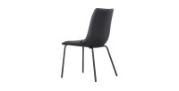 Chaise PAOLO design en acier et similicuir coloris noir(lot de 4)