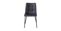 Chaise PAOLO design en acier et similicuir coloris noir(lot de 4)