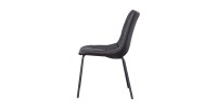 Chaise PAOLO design en acier et similicuir coloris noir(lot de 4)