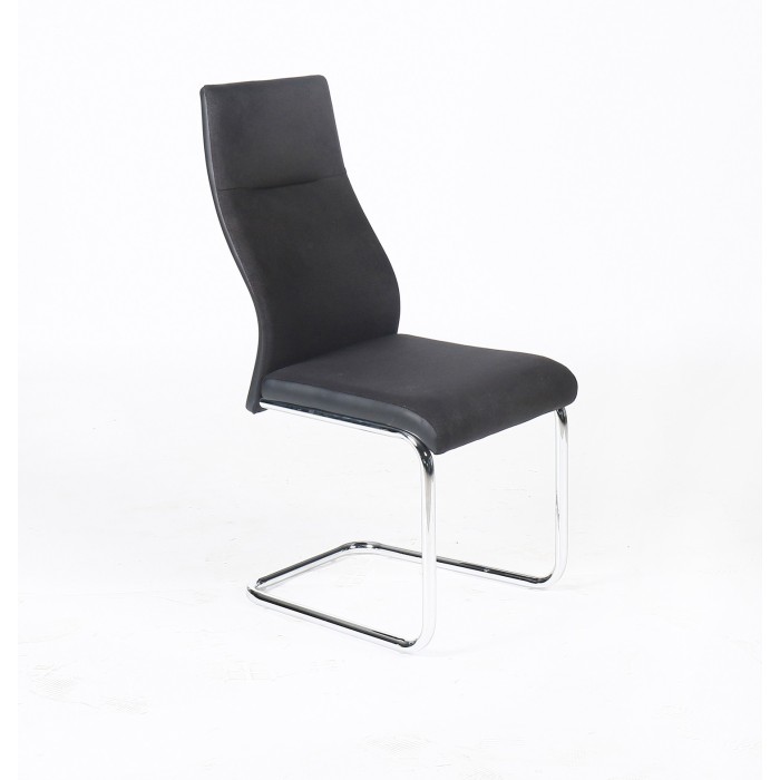 Chaise OLIVIER design en métal et tissu coloris noir - Lot de 4