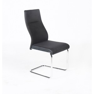 Chaise OLIVIER design en métal et tissu coloris noir - Lot de 4