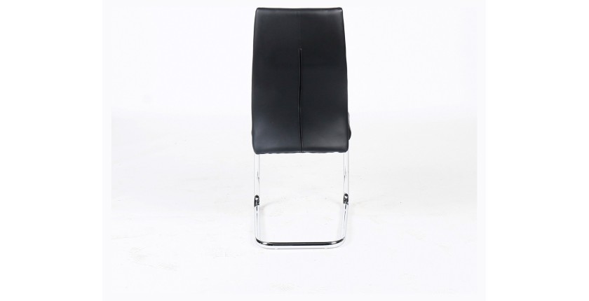 Chaise OLIVIER design en métal et tissu coloris noir - Lot de 4