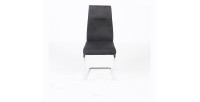 Chaise OLIVIER design en métal et tissu coloris noir - Lot de 4