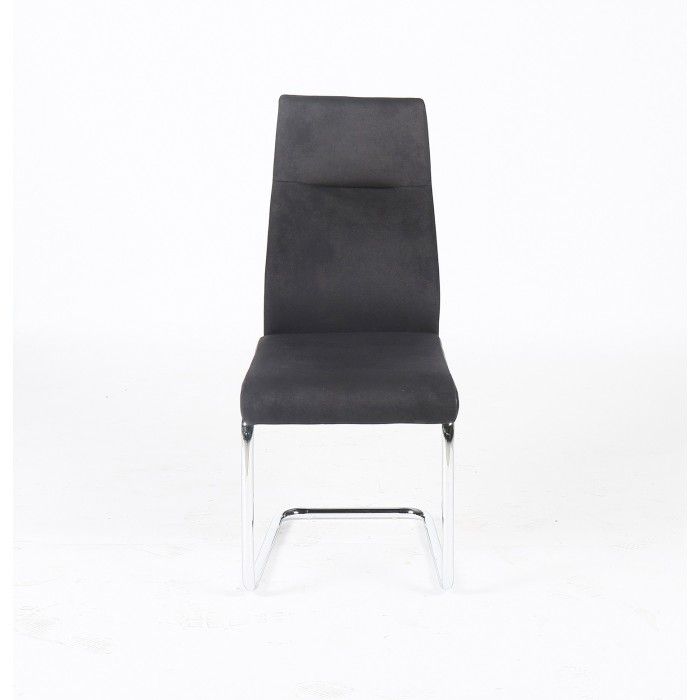 Chaise OLIVIER design en métal et tissu coloris noir - Lot de 4