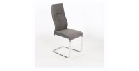 Chaise OLIVIER design en métal et tissu coloris gris - Lot de 4