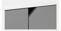 Vaisselier design AOMORI 2 tiroirs, 4 portes, coloris blanc et gris mat