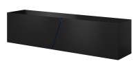 Meuble TV suspendu design SPEED, 160 cm, 1 porte, coloris noir avec LED intégrée.