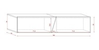 Meuble TV suspendu design SPEED, 160 cm, 1 porte, coloris noir avec LED intégrée.