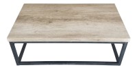 Table basse HAWAÏ plateau en bois clair, pieds en acier. Idéal pour votre salon.