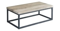Table basse HAWAÏ plateau en bois clair, pieds en acier. Idéal pour votre salon.