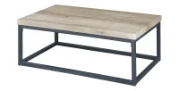 Table basse HAWAÏ plateau en bois clair, pieds en acier. Idéal pour votre salon.