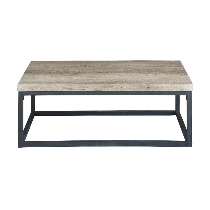 Table basse HAWAÏ plateau en bois clair, pieds en acier. Idéal pour votre salon.