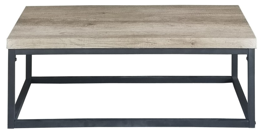 Table basse HAWAÏ plateau en bois clair, pieds en acier. Idéal pour votre salon.