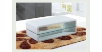 Table basse collection LEVIS. Meuble type CONTEMPORAIN coloris blanc. Effet tendance pour votre salon.