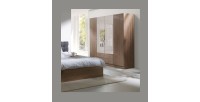 Armoire 4 portes de 2 mètres avec miroirs pour chambre à coucher MAXIM coloris dab sonoma.