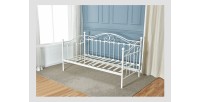 Lit design blanc AMELIE 90x200 cm une place, avec sommier, pour une chambre adulte ou ado.