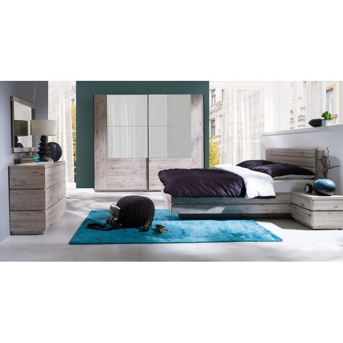 Ensemble RICCARDO pour chambre à coucher. Lit coffre 180 et sommier