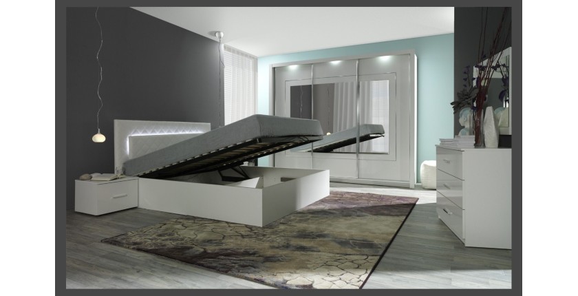 Lit PANAREA 180 x 200 cm avec option coffre et sommier