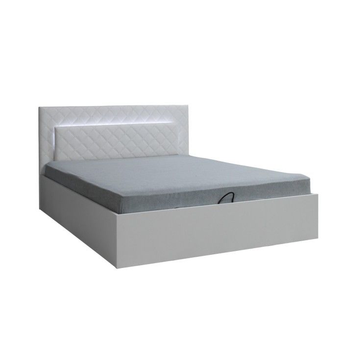 Lit PANAREA 160 x 200 cm sommier inclus, idéal pour chambre à coucher. Meuble design