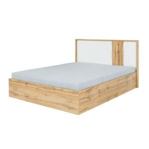 Lit adulte design WOOD 160 x 200 cm + LED dans la tête de lit. Meuble design idéal pour votre chambre.