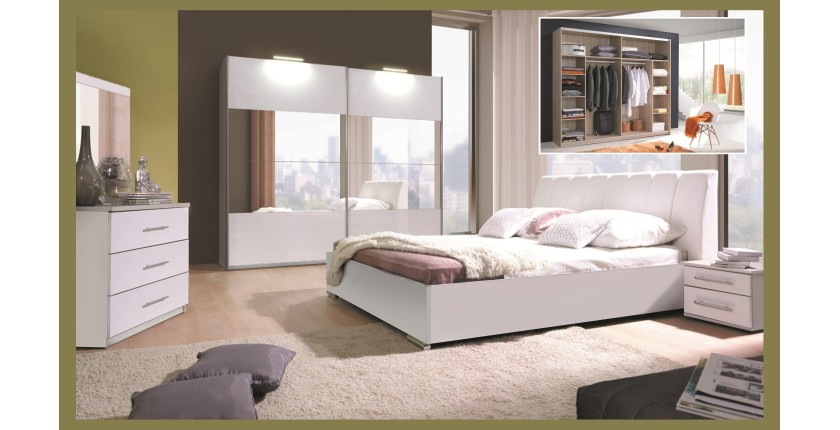 Lit design en simili cuir VERONA. Couchage 140x200. Lit design pour chambre à coucher