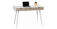 Bureau FLORIDA scandinave 3 tiroirs coloris blanc