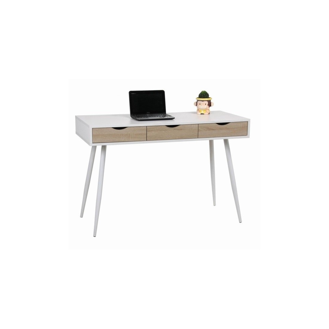 Bureau FLORIDA scandinave 3 tiroirs coloris blanc