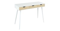 Bureau FLORIDA scandinave 3 tiroirs coloris blanc
