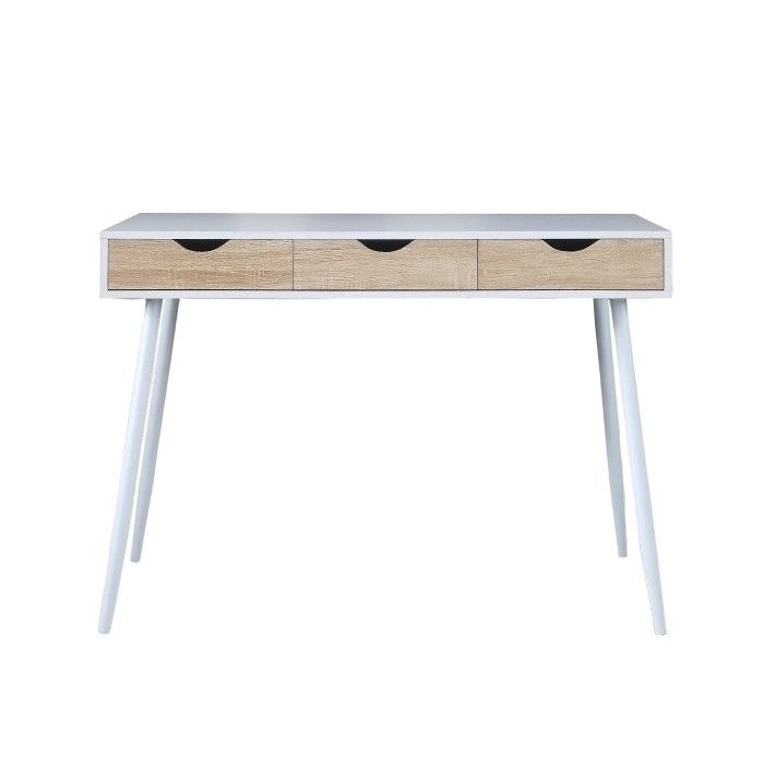 Bureau FLORIDA scandinave 3 tiroirs coloris blanc
